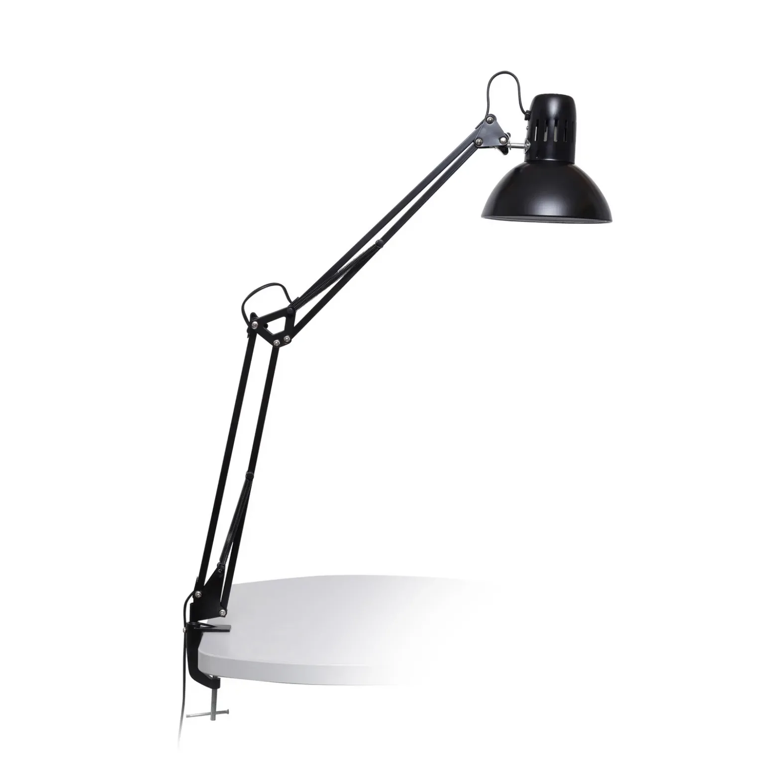 Lámpara de pinza MAULstudy, negra, 44 cm, metal, E27-LED
