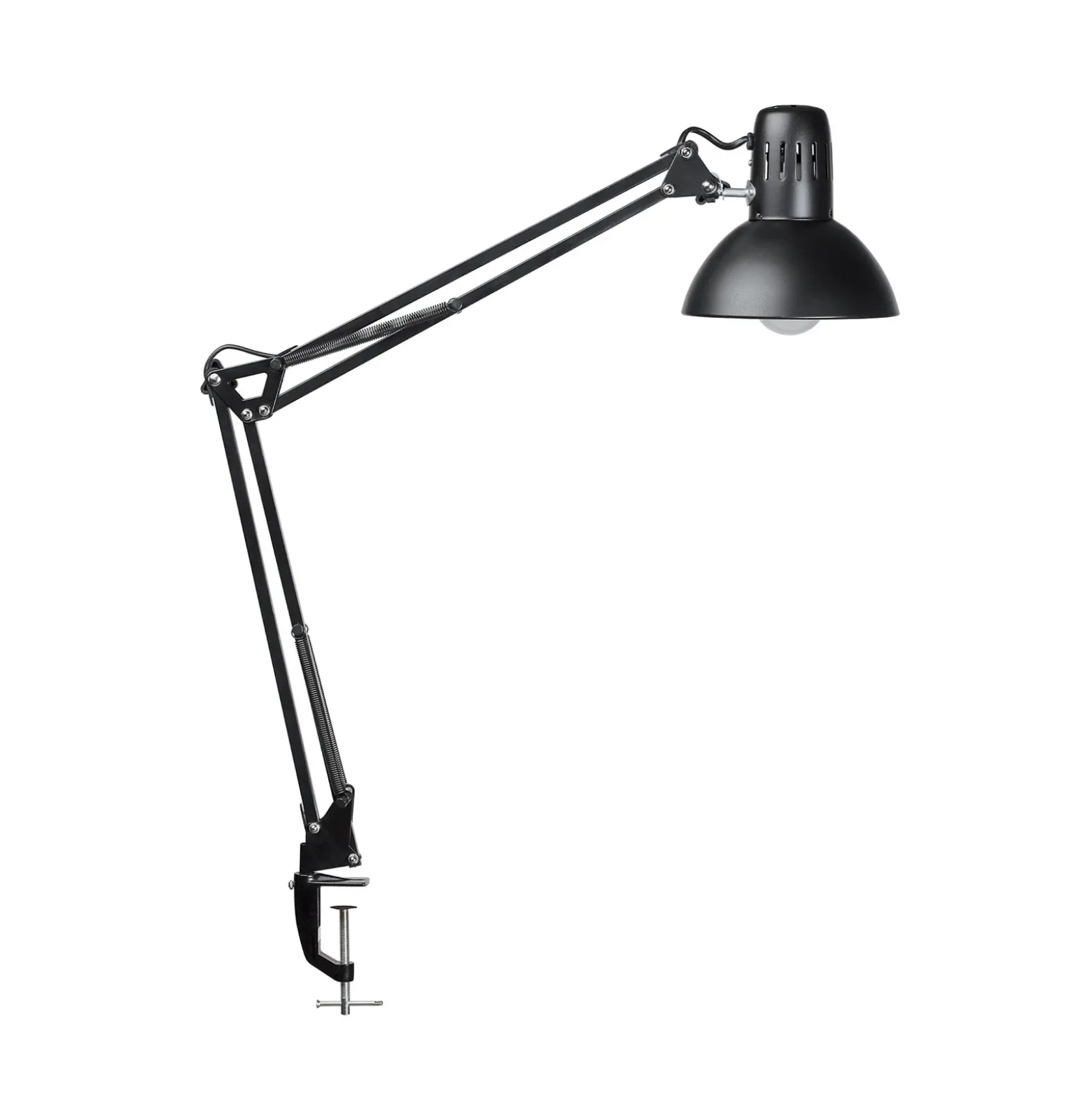 Lámpara de pinza MAULstudy, negra, 44 cm, metal, E27-LED
