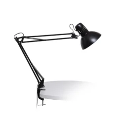 Lámpara de pinza MAULstudy, negra, 44 cm, metal, E27-LED
