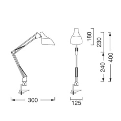 Lámpara de pinza OSRAM Office Line Desk Pear Clip, blanca, E27
