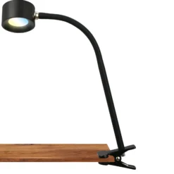 Lámpara de pinza recargable LED Tari, negra, CCT, regulador táctil, USB