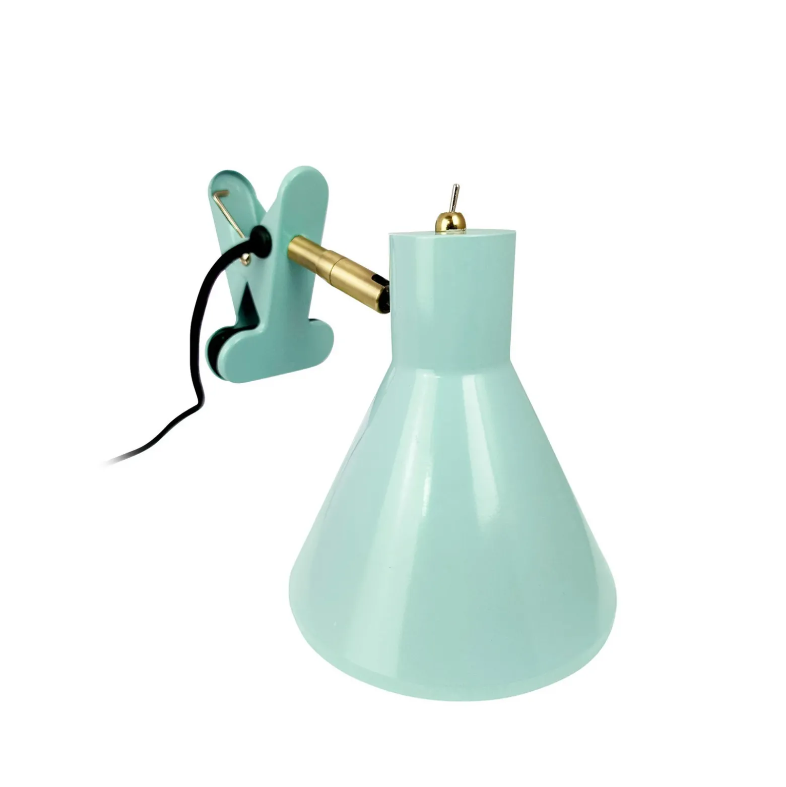 Lámpara de pinza Sleep de Dyberg Larsen, verde menta, Ø 15 cm, acero