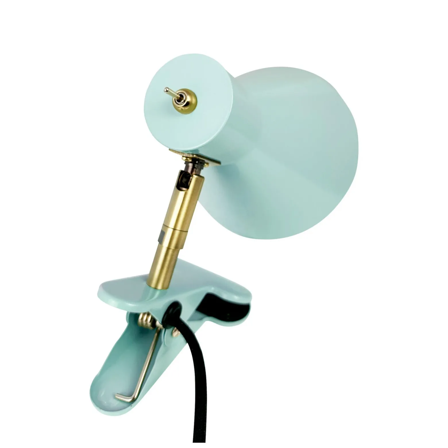 Lámpara de pinza Sleep de Dyberg Larsen, verde menta, Ø 15 cm, acero