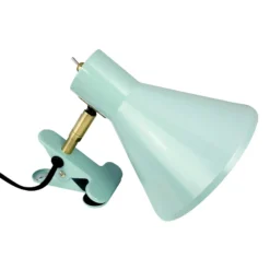 Lámpara de pinza Sleep de Dyberg Larsen, verde menta, Ø 15 cm, acero