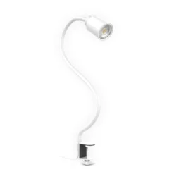 Lámpara de pinza Snake, blanca, de metal, orientable, GU10