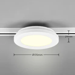 Lámpara de riel LED Camillus para DUOline, blanco, Ø 17 cm