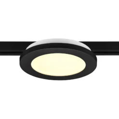 Lámpara de riel LED Camillus para DUOline, negra, Ø 17 cm