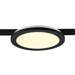 Lámpara de riel LED Camillus para DUOline, negra, Ø 26 cm