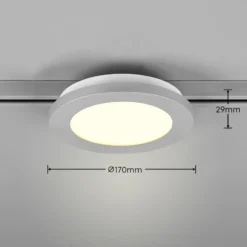 Lámpara de riel LED Camillus para DUOline, titanio, Ø 17 cm
