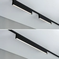 Lámpara de riel LED Paulmann URail, modelo Ceris, color negro, 3000 K, 37 cm