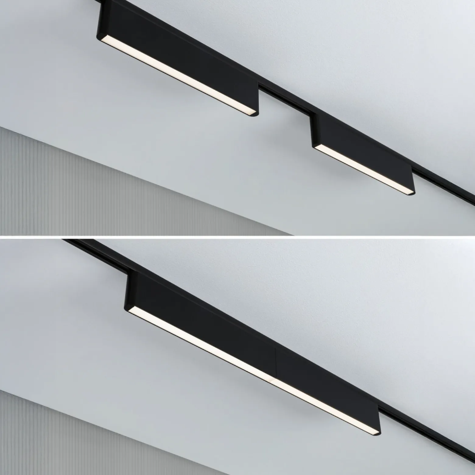 Lámpara de riel LED Paulmann URail, modelo Ceris, color negro, 3000 K, 37 cm