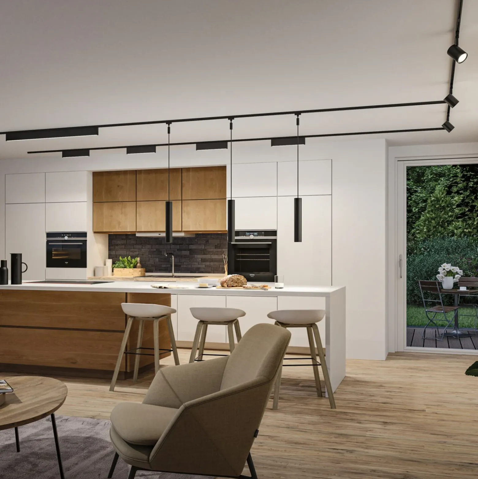 Lámpara de riel LED Paulmann URail, modelo Ceris, color negro, 3000 K, 37 cm
