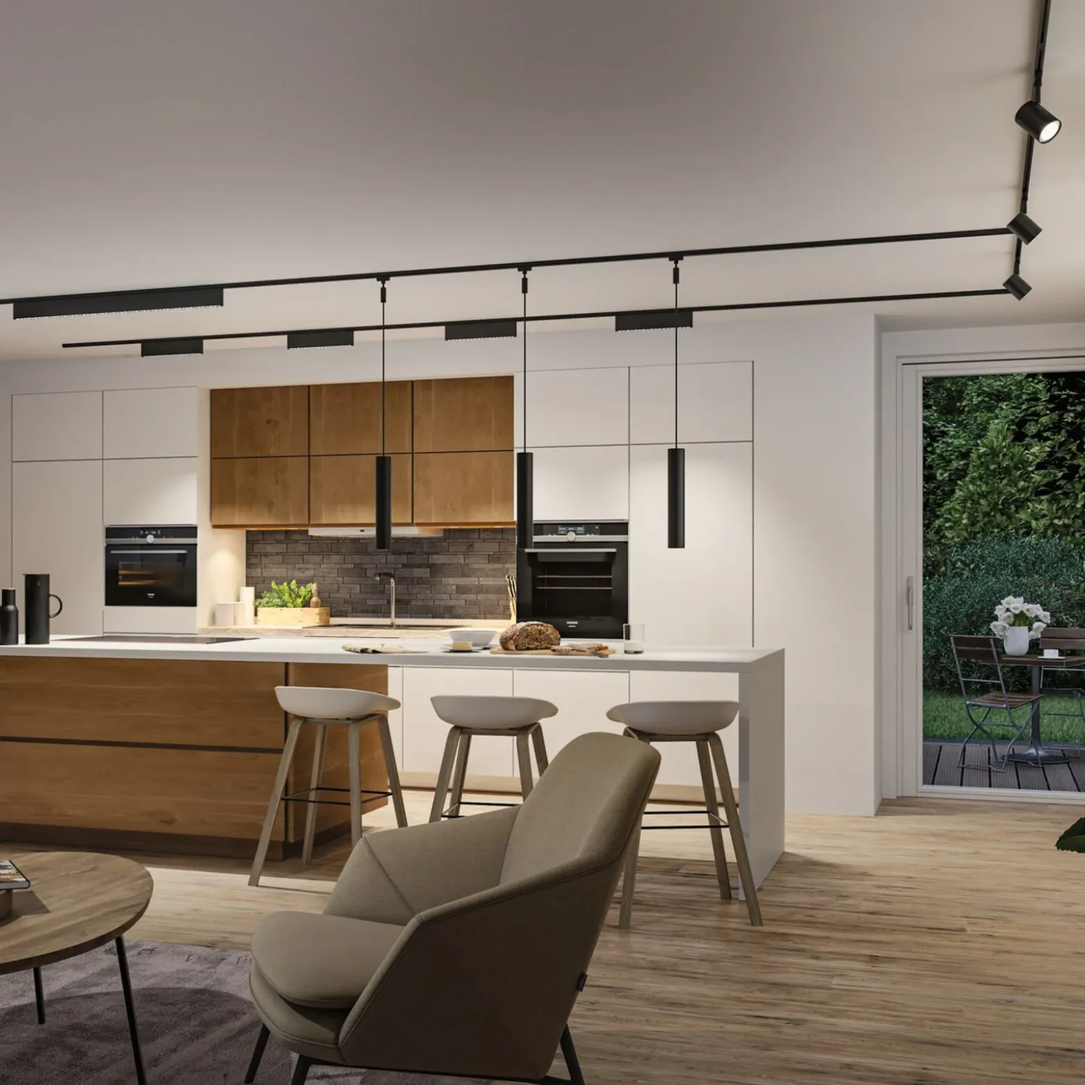 Lámpara de riel LED Paulmann URail Zelos, negra, 3000 K, 37 cm
