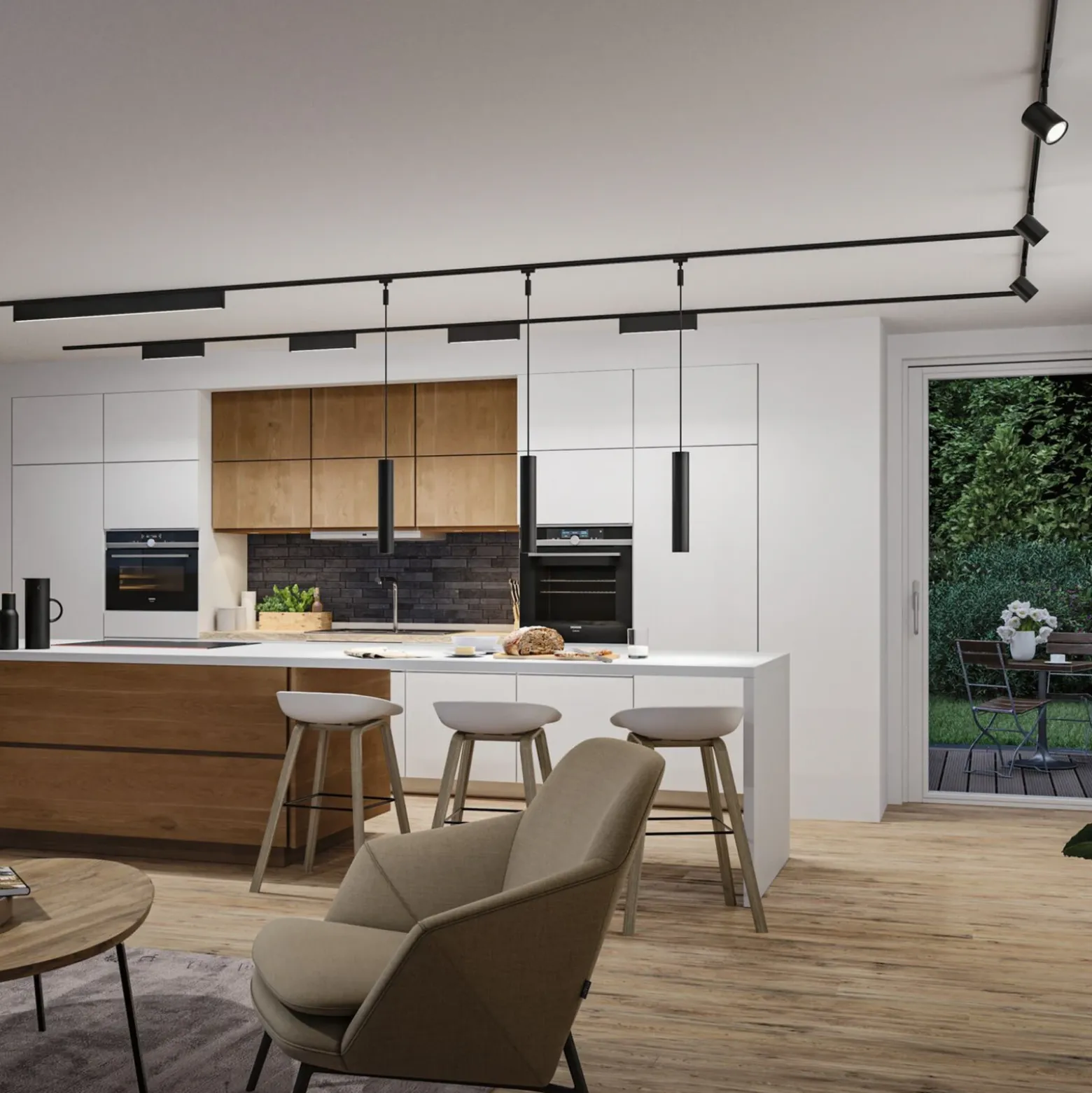 Lámpara de riel LED Paulmann URail, color Ceris, negro, 4000 K, 37 cm