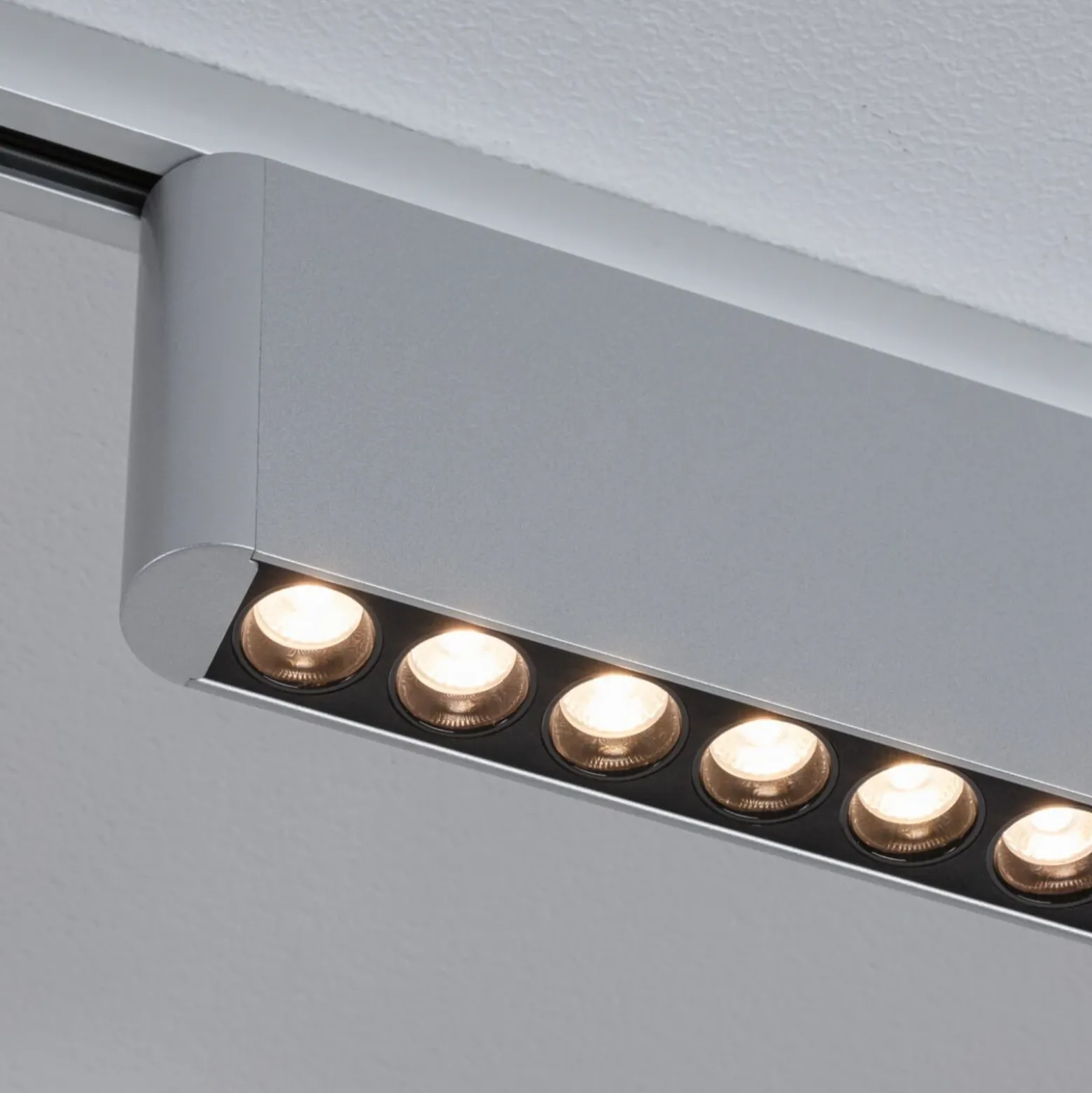 Lámpara de riel LED Paulmann URail Zelos, cromada, 3000 K, 37 cm
