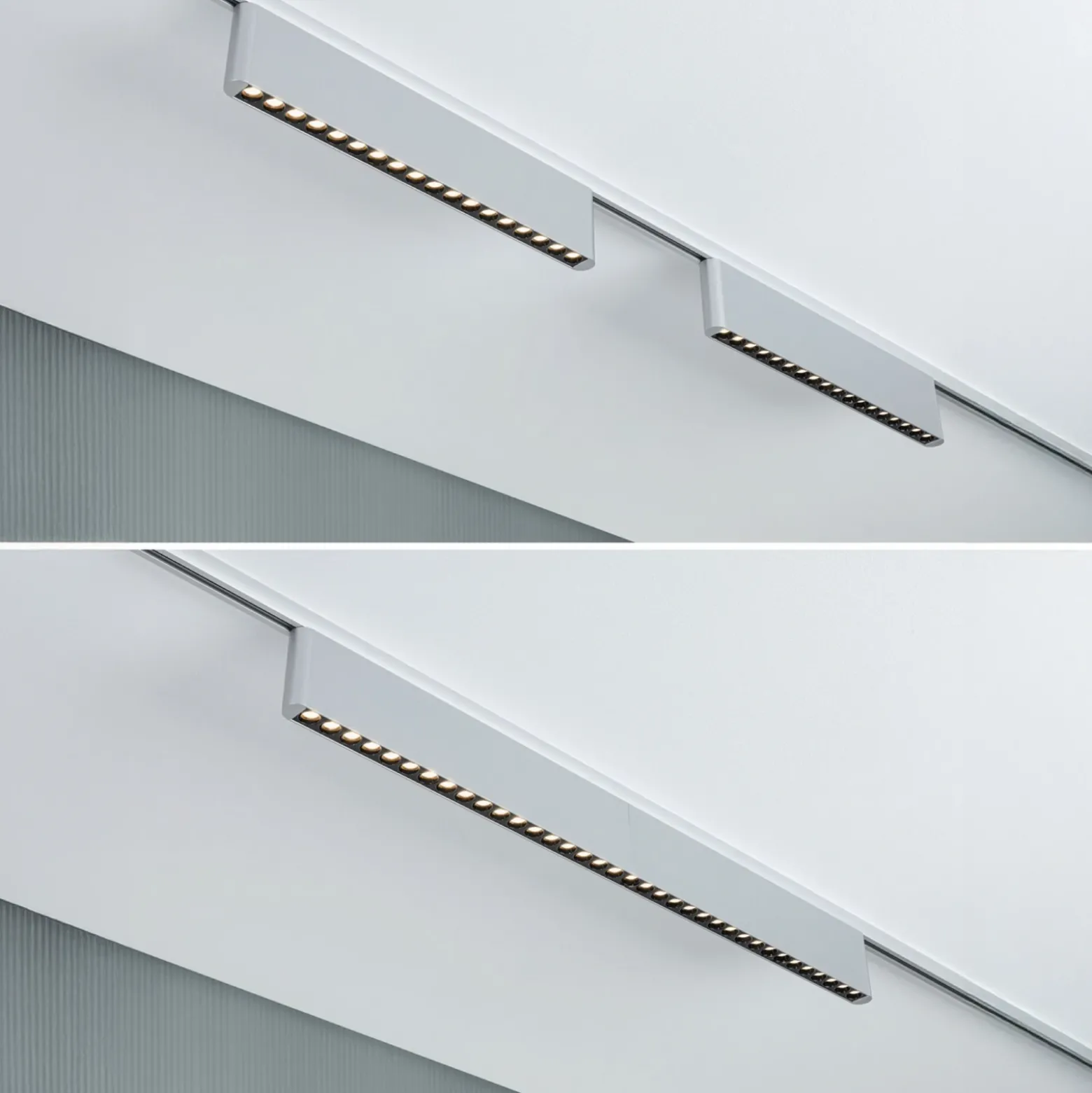 Lámpara de riel LED Paulmann URail Zelos, cromada, 3000 K, 37 cm