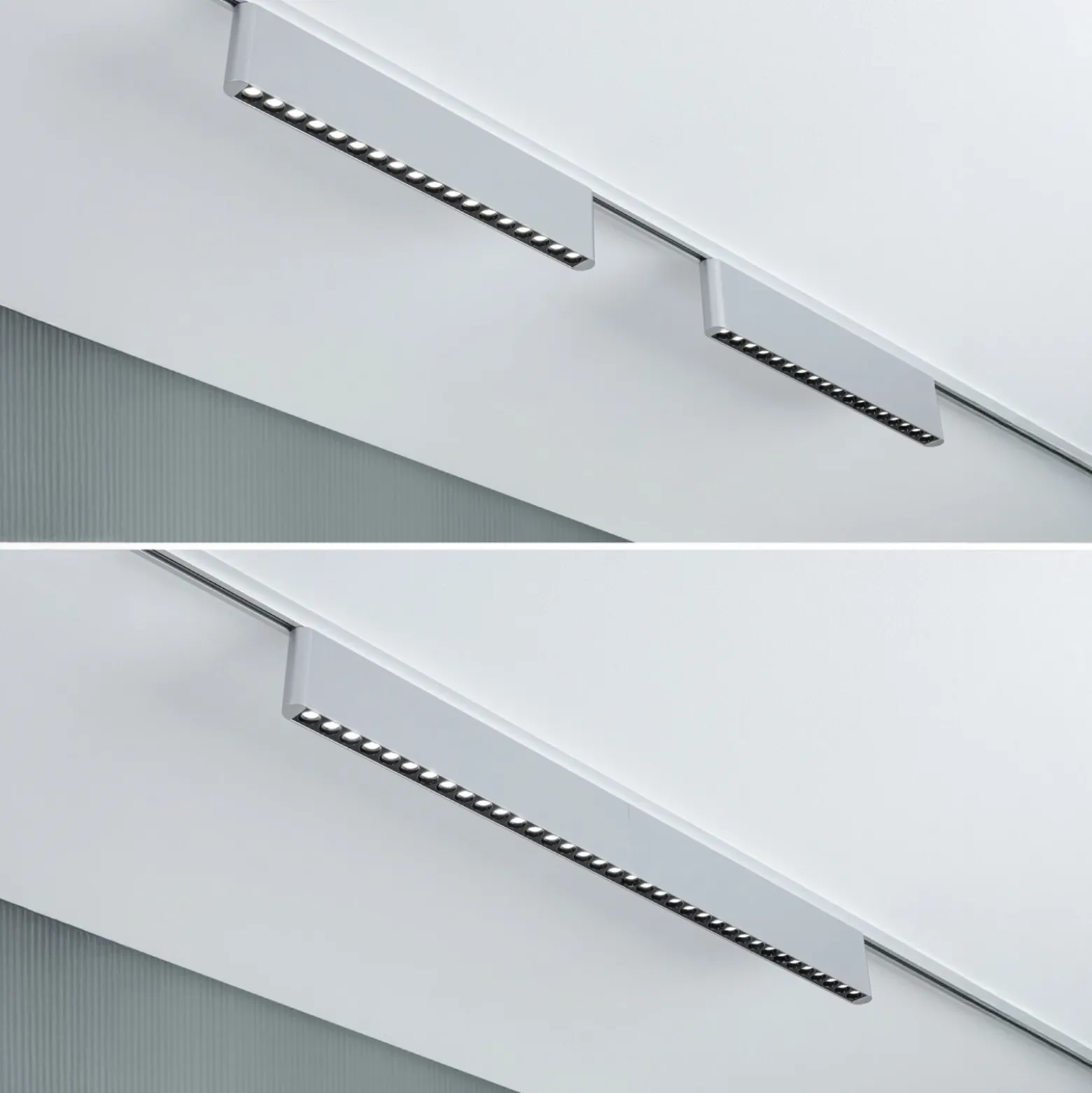 Lámpara de riel LED Paulmann URail Zelos, cromada, 4000 K, 37 cm