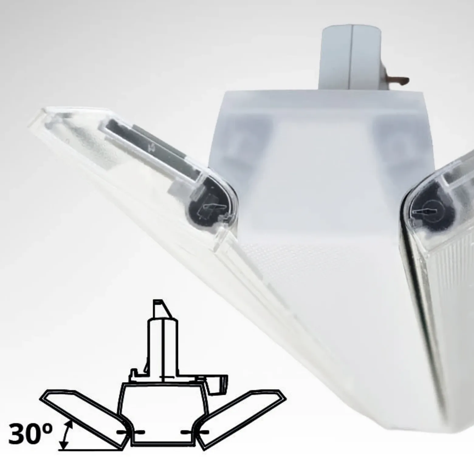 Lámpara de riel LED trifásica MEGAMAN Xavier 4000 K, blanca, 60 cm