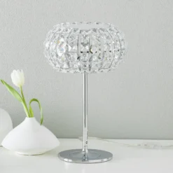 Lámpara de sobremesa DIAMOND con cristales, 24 cm