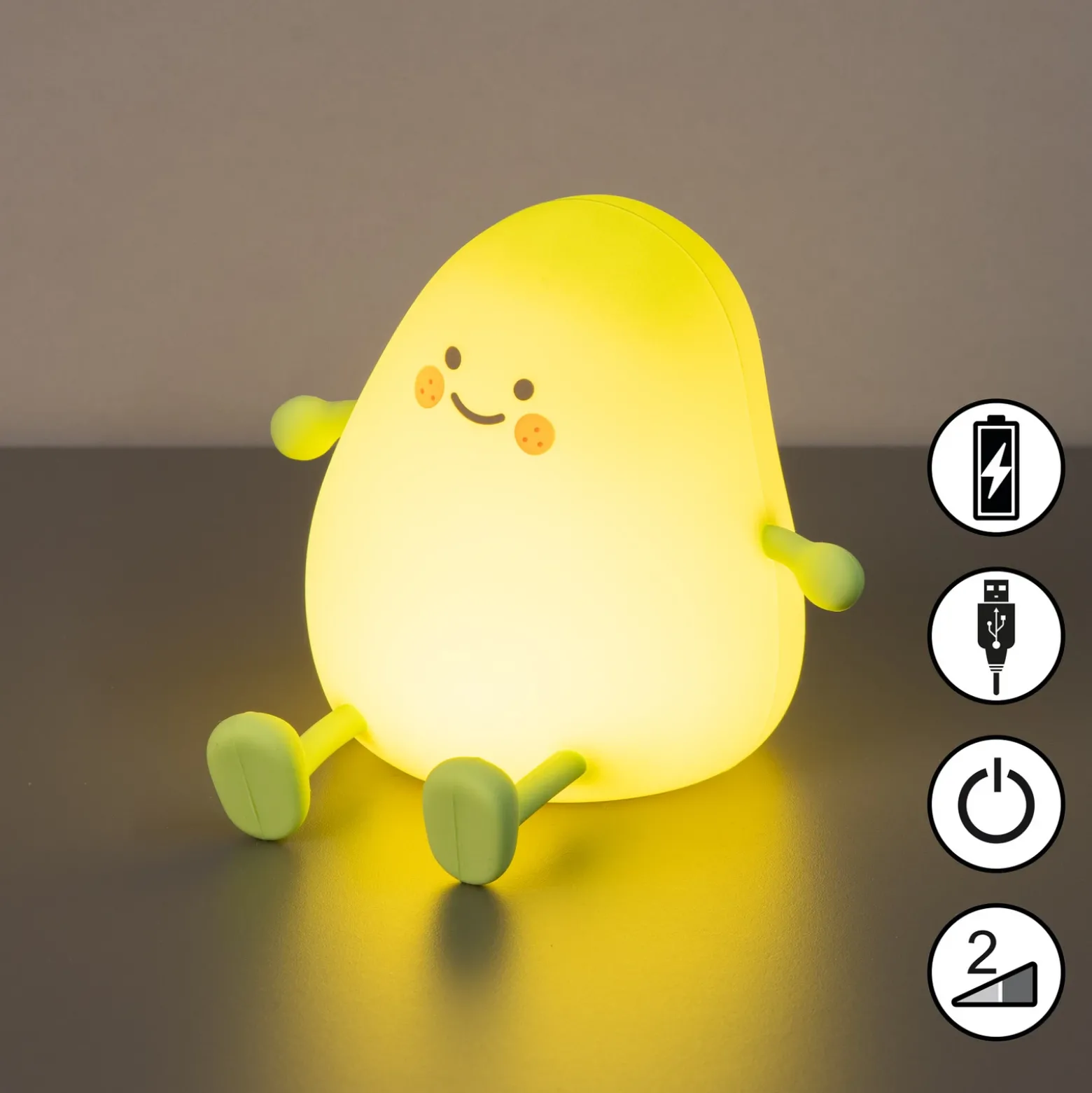 Lámpara de sobremesa LED mango, blanca, temporizada, atenuable
