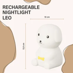 Lámpara de sobremesa LED Puppy, perro, blanco, RGB, atenuable
