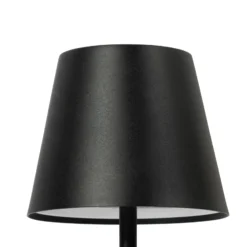 Lámpara de sobremesa Lindby LED recargable Janea CUBE, negra, metal