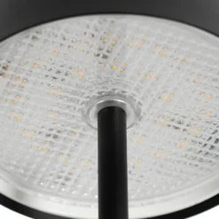 Lámpara de sobremesa Lindby LED recargable Janea CUBE, negra, metal