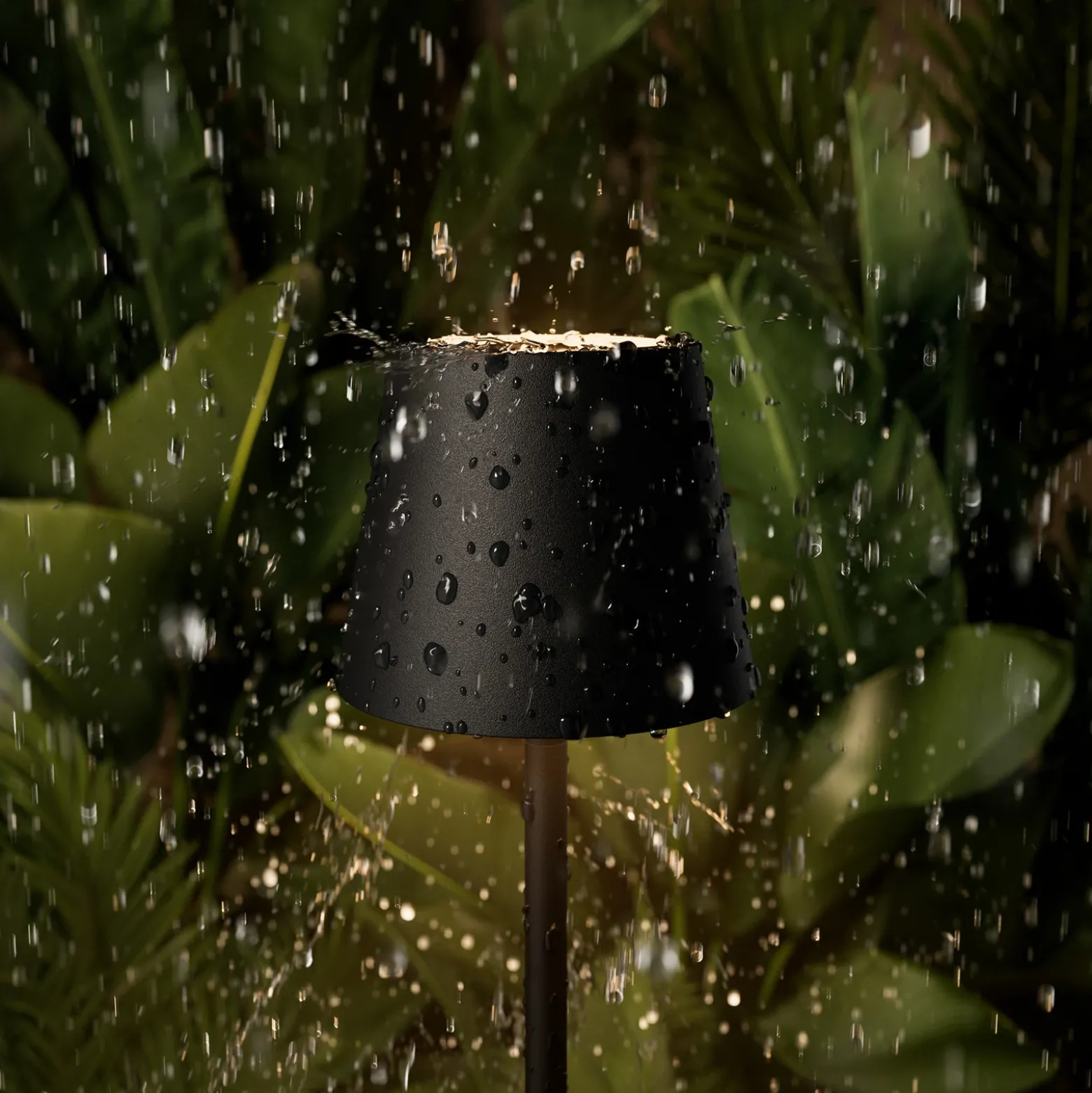 Lámpara de sobremesa recargable LED de bolsillo Nuindie, negra, IP54, atenuable