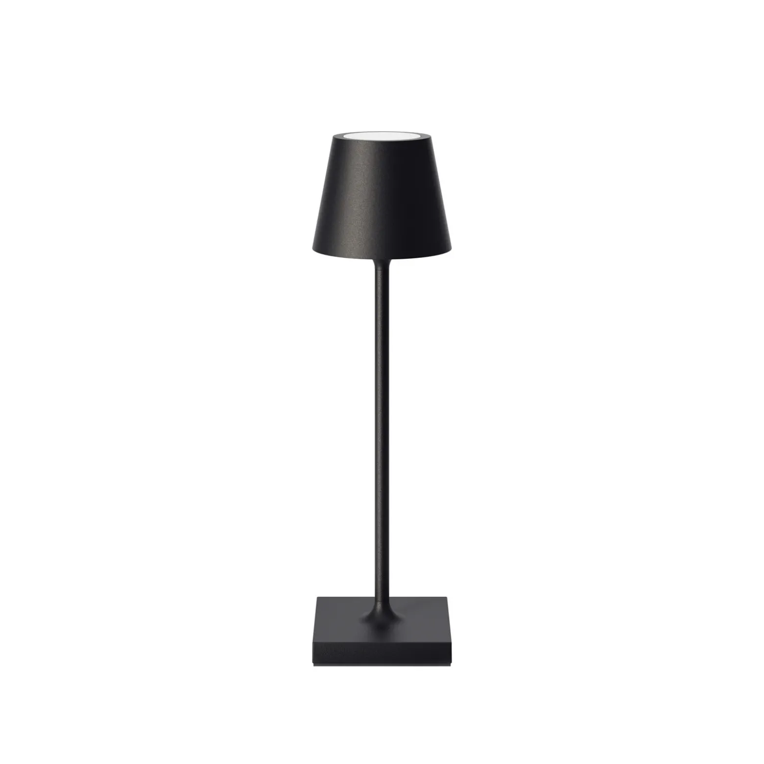 Lámpara de sobremesa recargable LED de bolsillo Nuindie, negra, IP54, atenuable