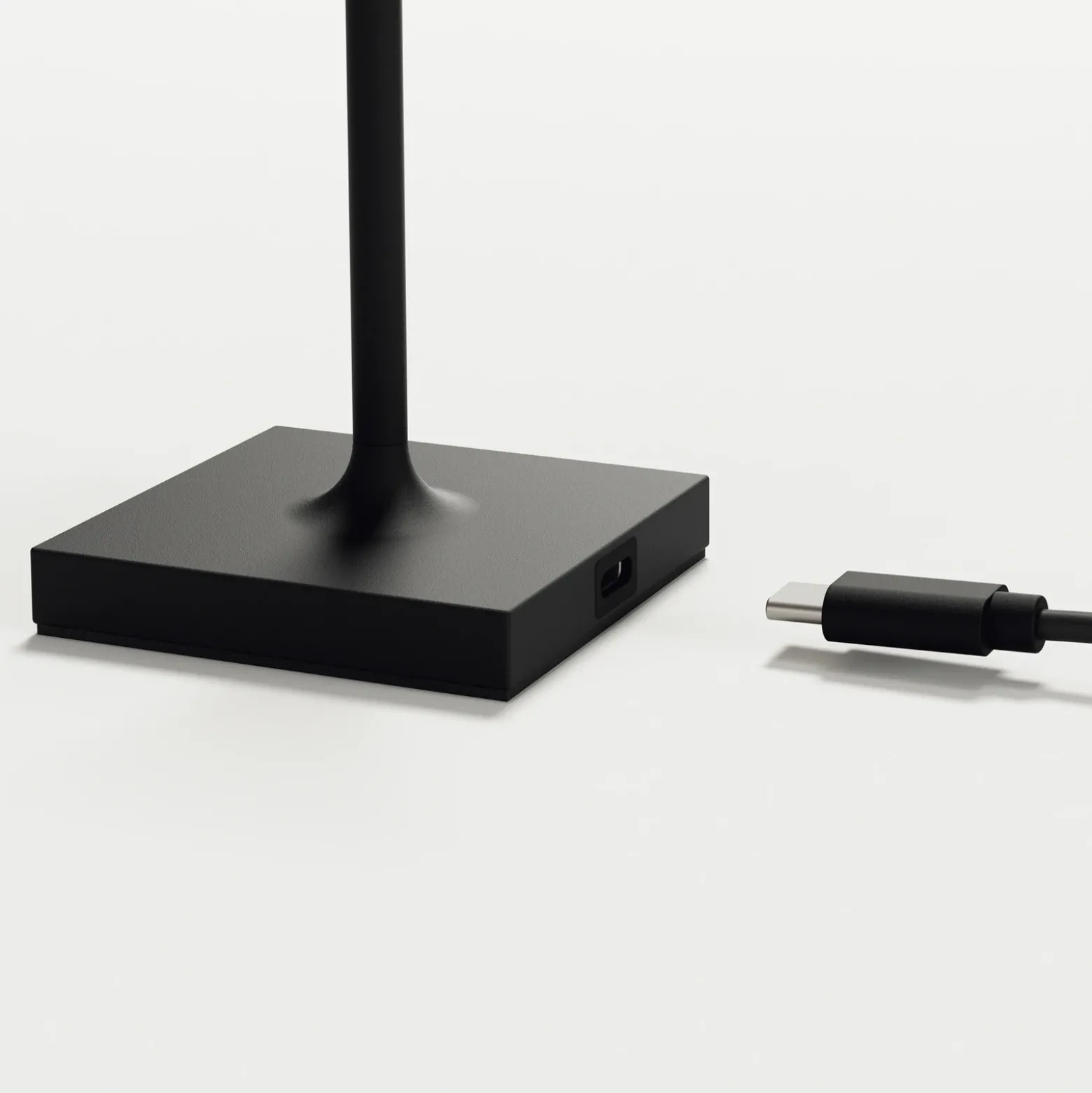 Lámpara de sobremesa recargable LED de bolsillo Nuindie, negra, IP54, atenuable