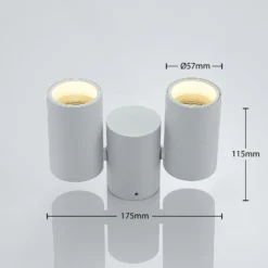 Lámpara de techo Arcchio Gesina, 2 luces, blanco, aluminio, 17,5 cm