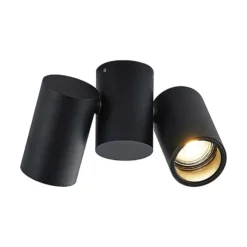 Lámpara de techo Arcchio Gesina, 2 luces, negro, aluminio, 17,5 cm