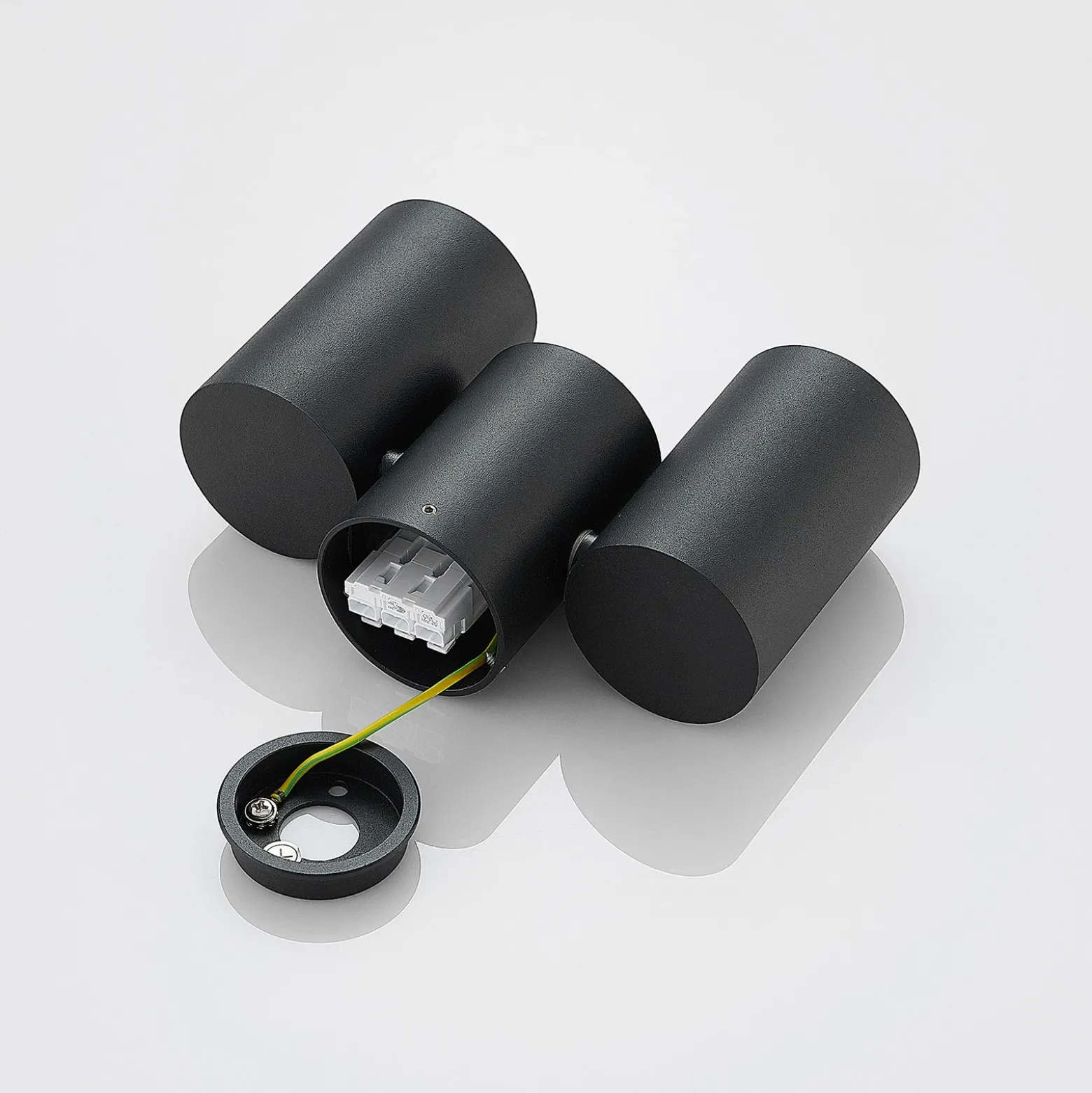 Lámpara de techo Arcchio Gesina, 2 luces, negro, aluminio, 17,5 cm
