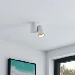 Lámpara de techo Arcchio Gesina, 1 luz, blanca, aluminio, 11,6 cm