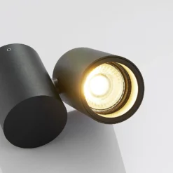 Lámpara de techo Arcchio Gesina, 1 luz, negra, aluminio, 11,6 cm