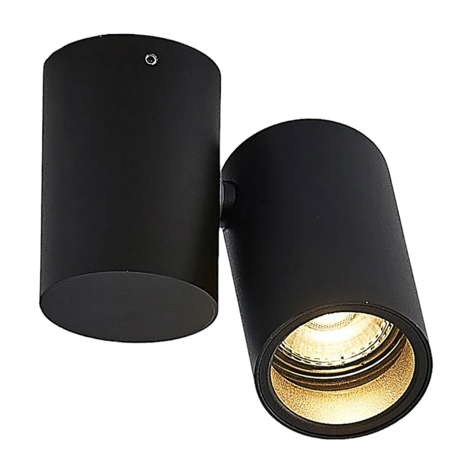 Lámpara de techo Arcchio Gesina, 1 luz, negra, aluminio, 11,6 cm
