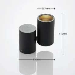 Lámpara de techo Arcchio Gesina, 1 luz, negra, aluminio, 11,6 cm