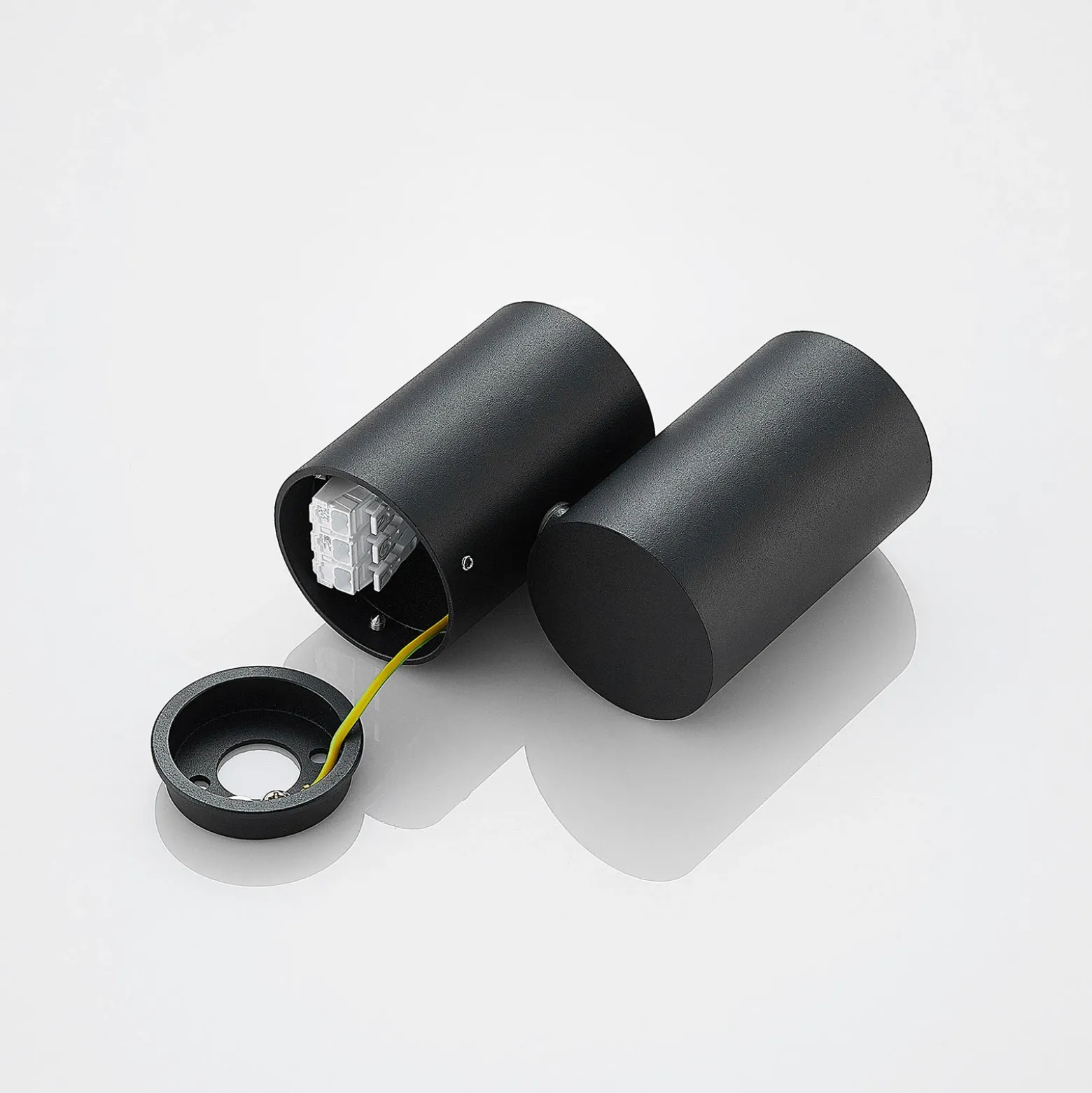 Lámpara de techo Arcchio Gesina, 1 luz, negra, aluminio, 11,6 cm