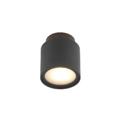 Lámpara de techo Arcchio Walisa, Ø 10 cm, negra, difusor, GU10