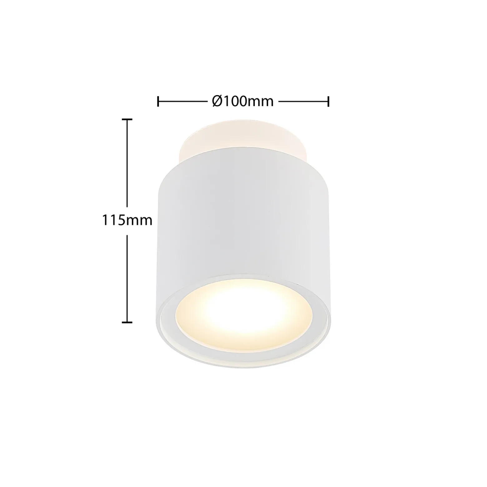 Lámpara de techo Arcchio Walisa, Ø 10 cm, blanca, difusor, GU10