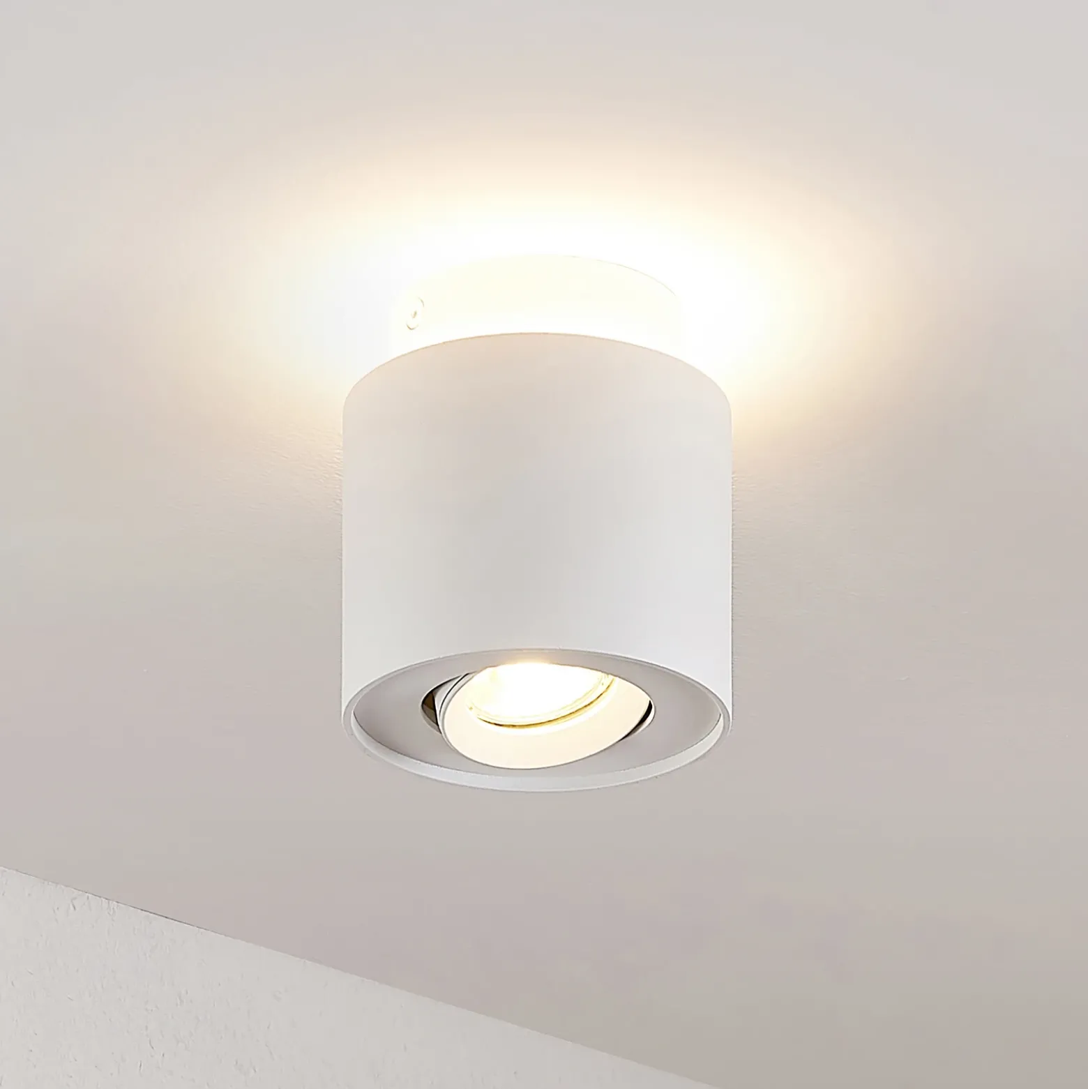 Lámpara de techo Arcchio Walisa, Ø 10 cm, blanco, metal, GU10