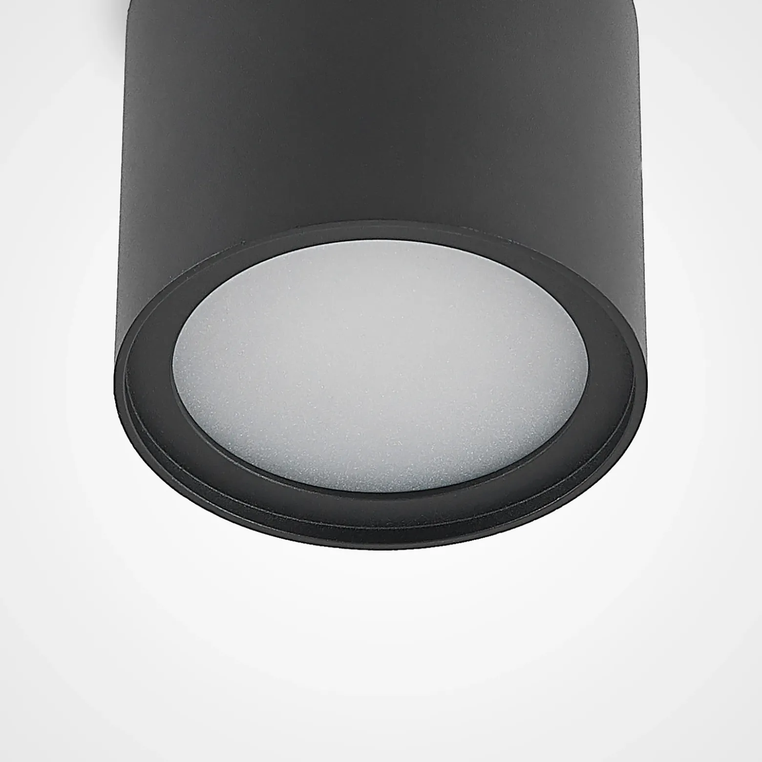 Lámpara de techo Arcchio Walisa, Ø 10 cm, negra, difusor, GU10