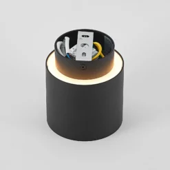 Lámpara de techo Arcchio Walisa, Ø 10 cm, negra, difusor, GU10
