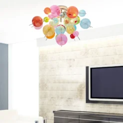 Lámpara de techo Aurinia Ø57cm pantallas coloridas