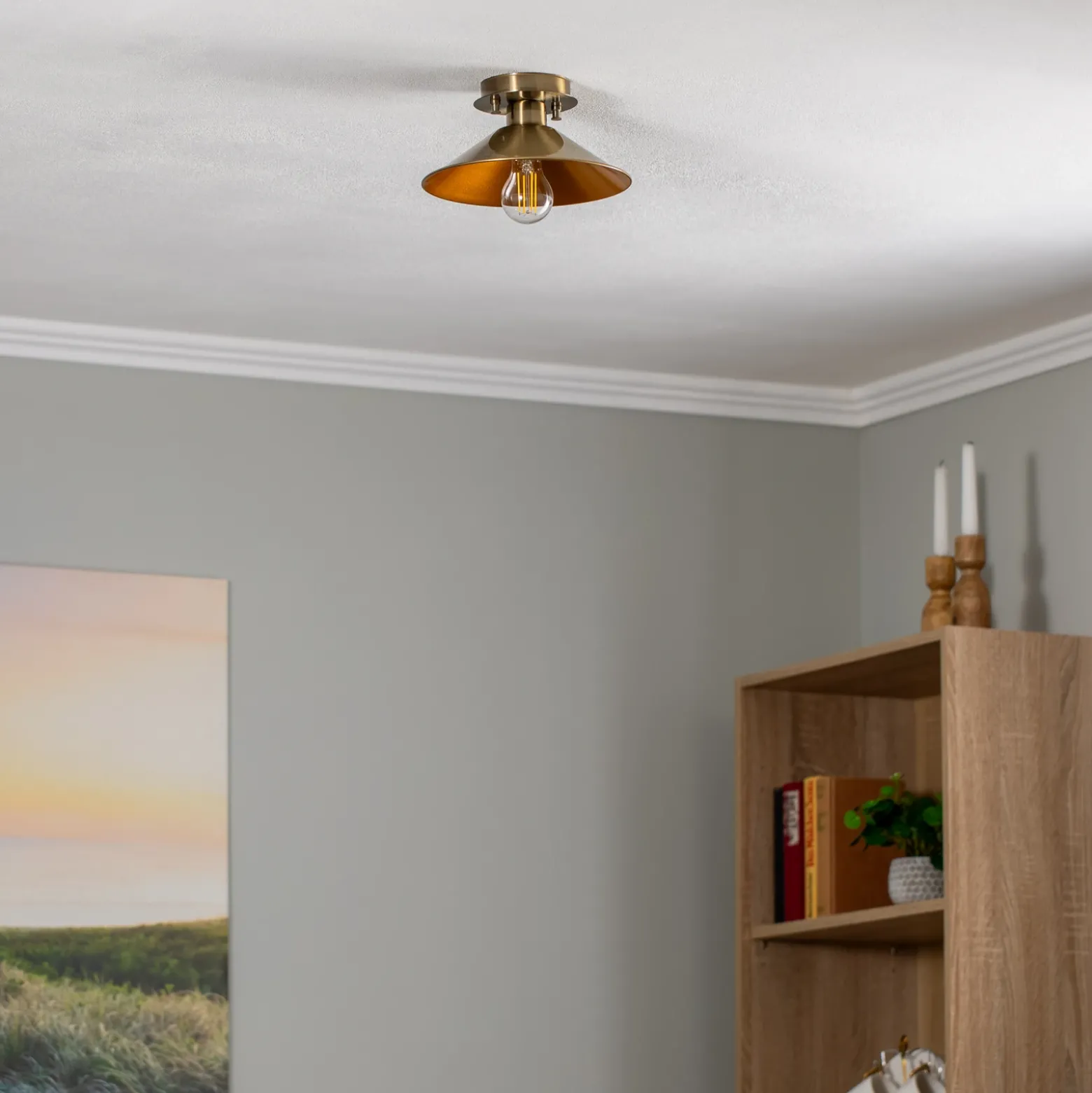 Lámpara de techo Berceste N-662 1 luz Ø24cm oro envejecido