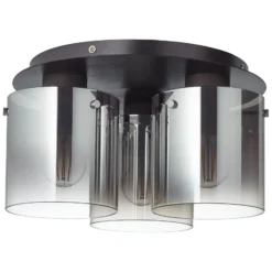 Lámpara de techo Beth con vidrio de humo, 3 luces