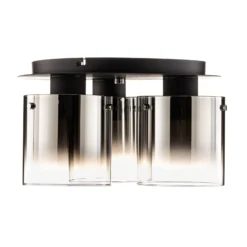 Lámpara de techo Beth con vidrio de humo, 3 luces