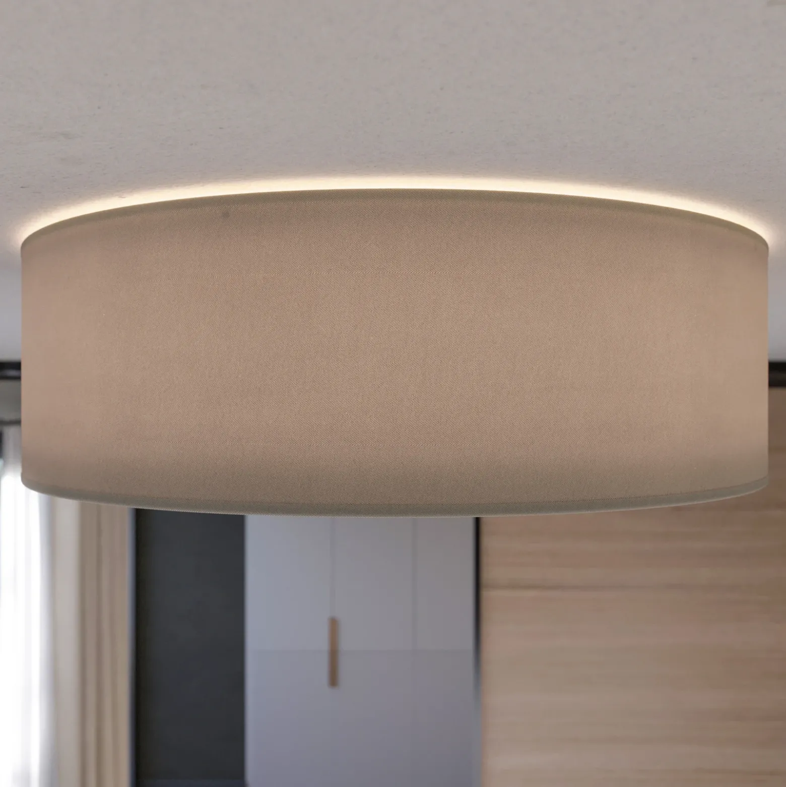 Lámpara de techo Bilbao, gris/oro, Ø 60 cm