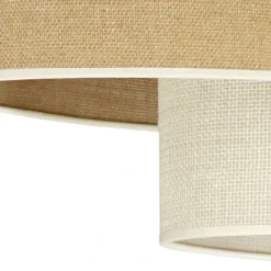 Lámpara de techo Boho, marrón/beige, 80 cm de longitud, de tela