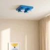 Lámpara de techo Brix, azul, 23 cm de largo, 4 luces, GX53